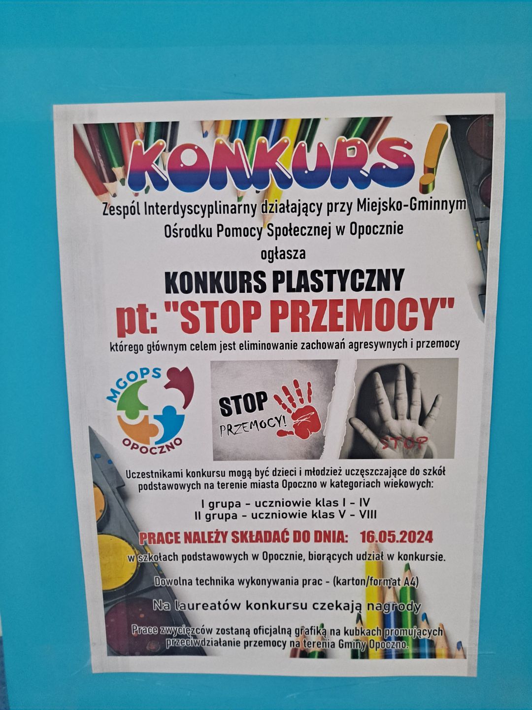 Konkurs plastyczny "Stop przemocy"