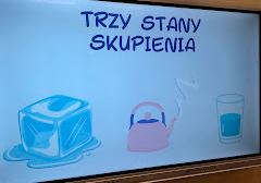 ekran prezentuje trzy stany skupienia wody