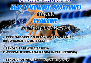 Plakat reklamowy szkoły pływanie